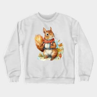 Watercolor Adventure Squirrel #7 Crewneck Sweatshirt